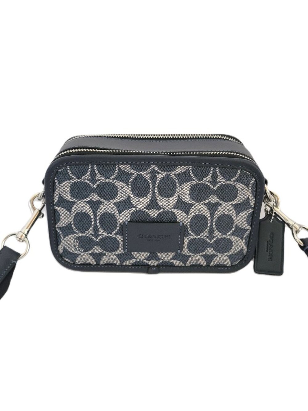 Coach CW365 Wyatt Crossbody Signature Coated Canvas Leather Bag Denim Chalk